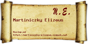 Martiniczky Elizeus névjegykártya